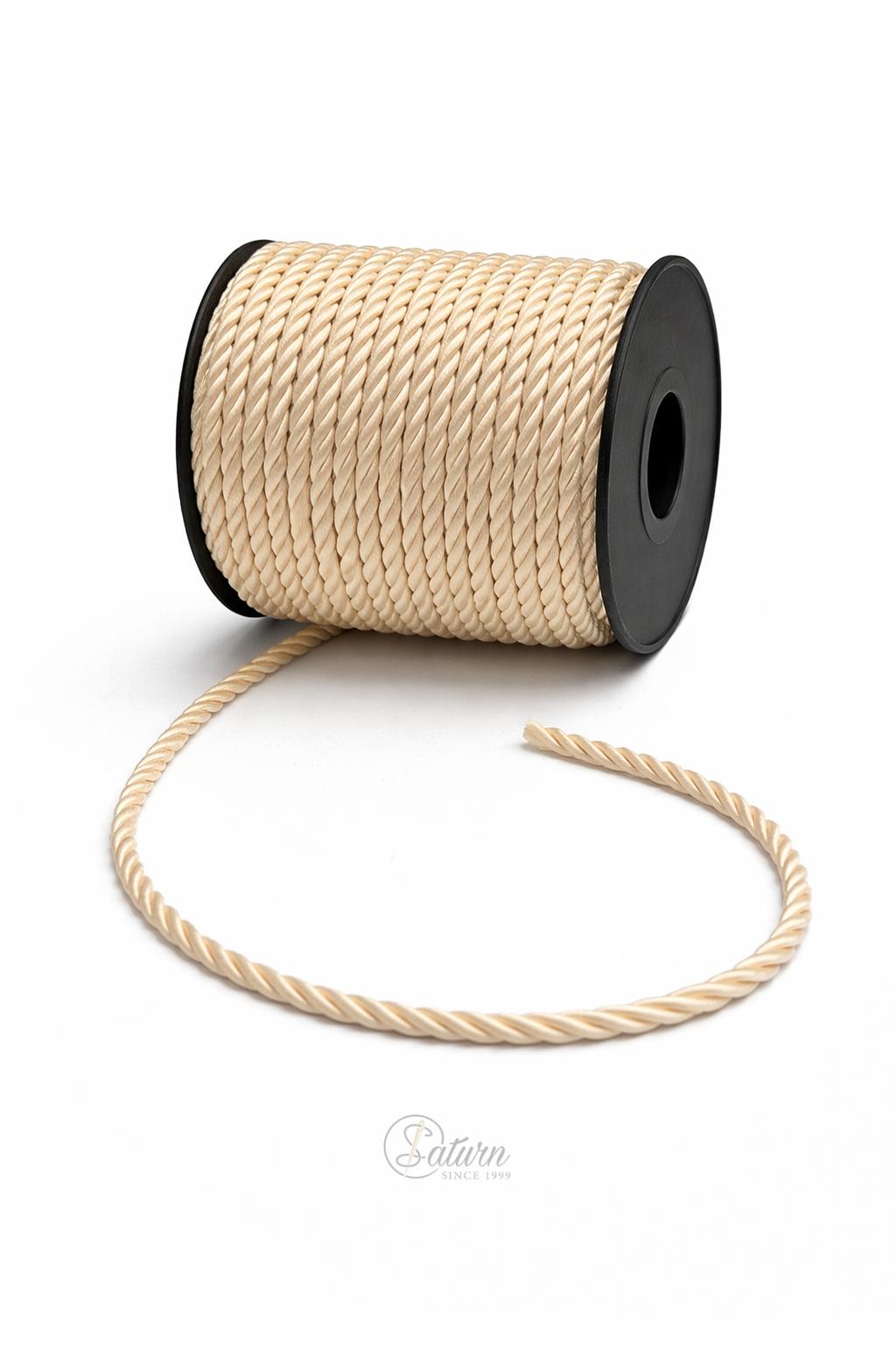 Snur Rasucit din Poliester 4 mm – Rola 25 m – Accesoriu Decorativ Textil 