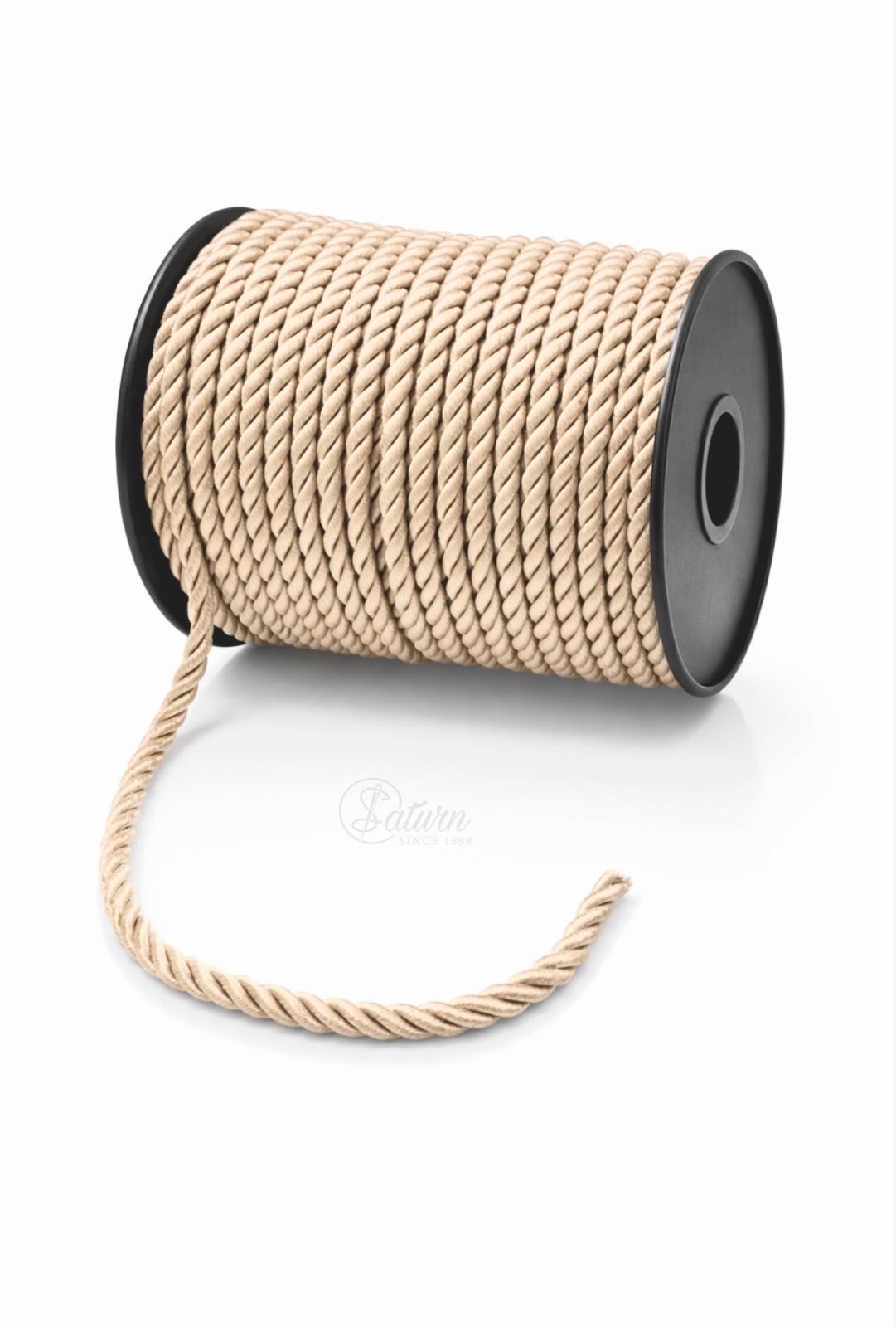 Snur Rasucit din Poliester 6 mm – Rolă 25 m – Accesoriu Decorativ Textil