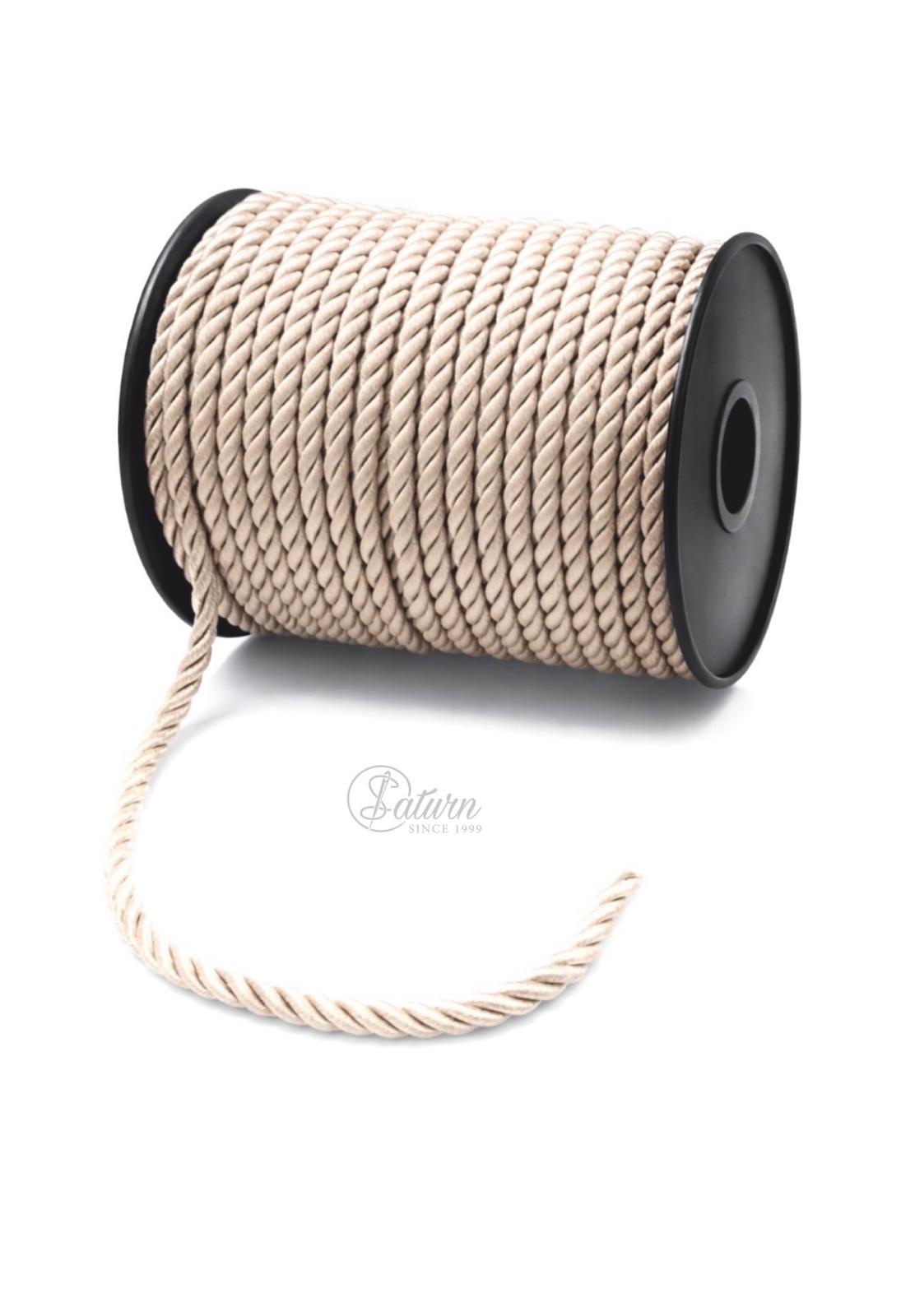 Snur Rasucit din Poliester 6 mm – Rolă 25 m – Accesoriu Decorativ Textil 