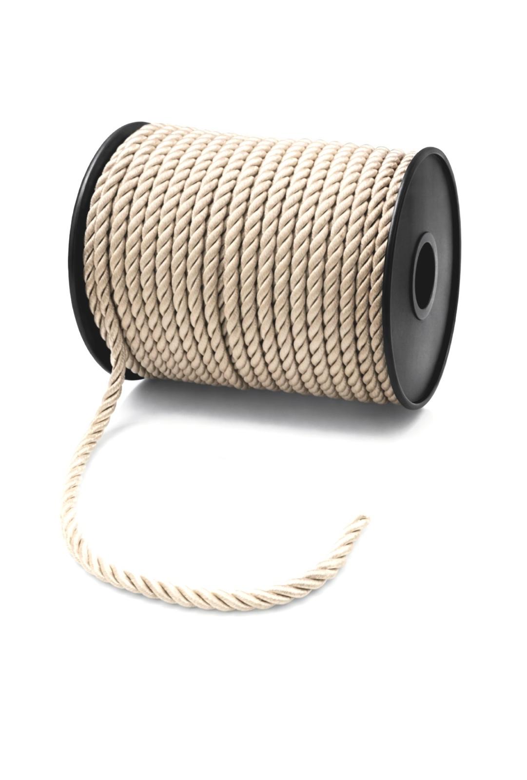 Snur Rasucit din Poliester 6 mm – Rolă 25 m – Accesoriu Decorativ Textil 