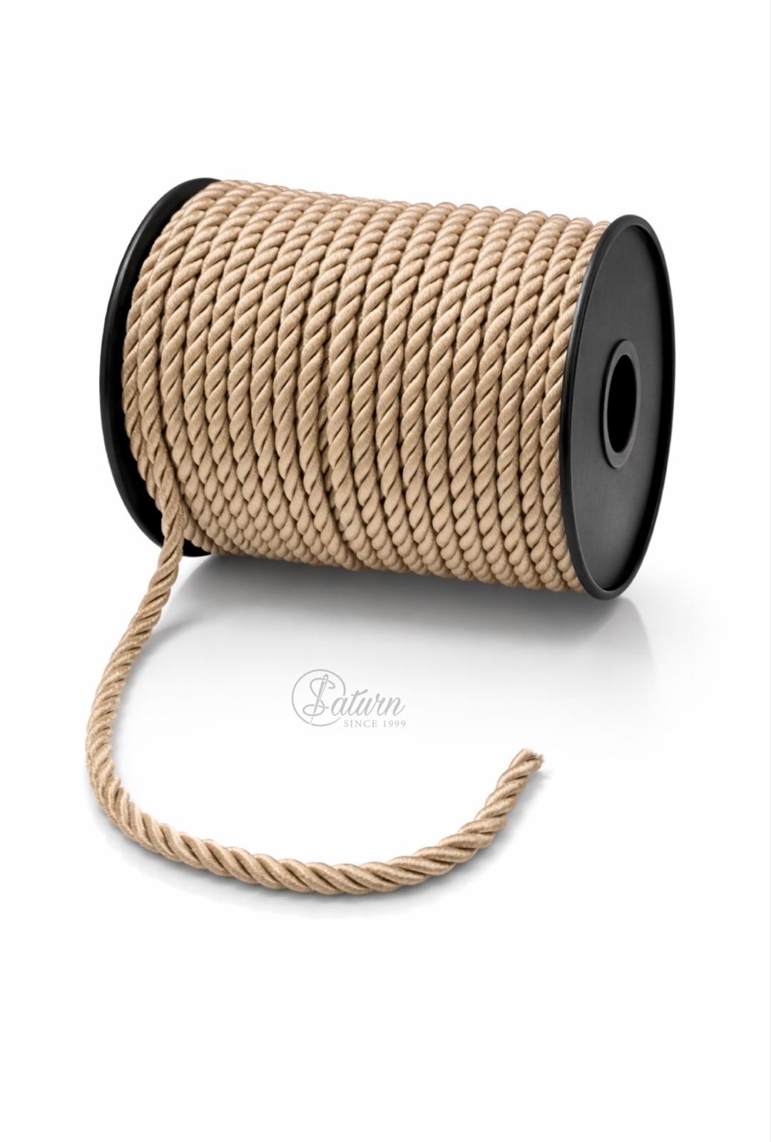Snur Rasucit din Poliester 6 mm – Rolă 25 m – Accesoriu Decorativ Textil