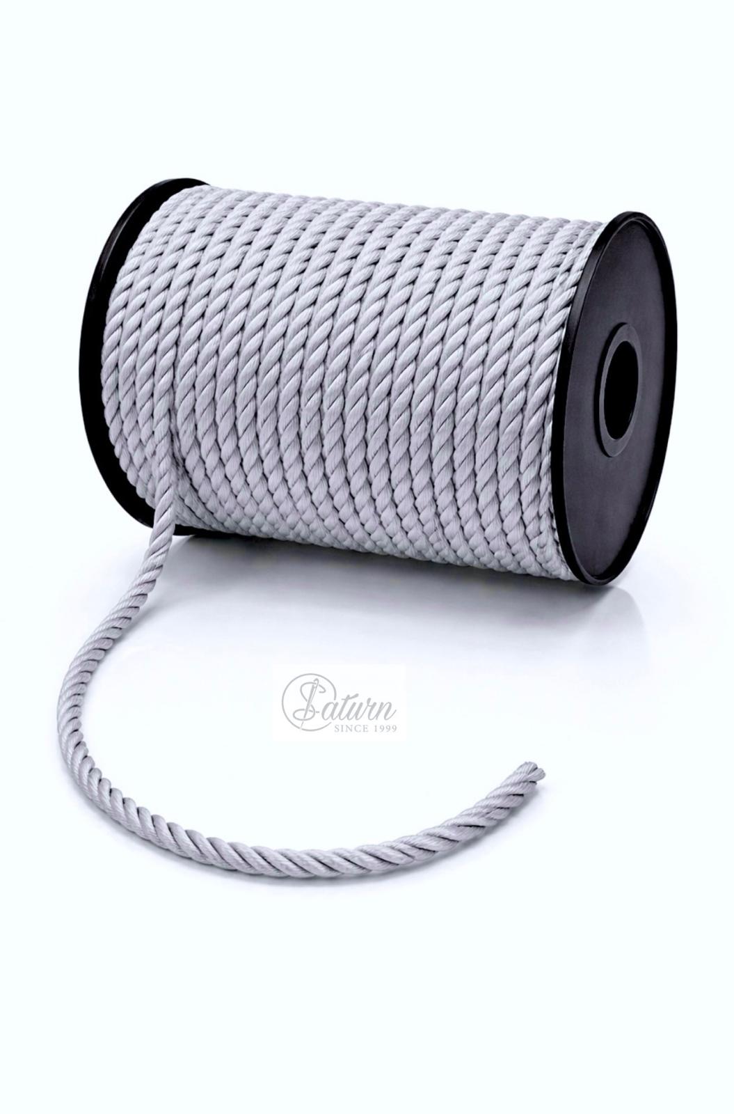 Snur Rasucit din Poliester 6 mm – Rolă 25 m – Accesoriu Decorativ Textil 