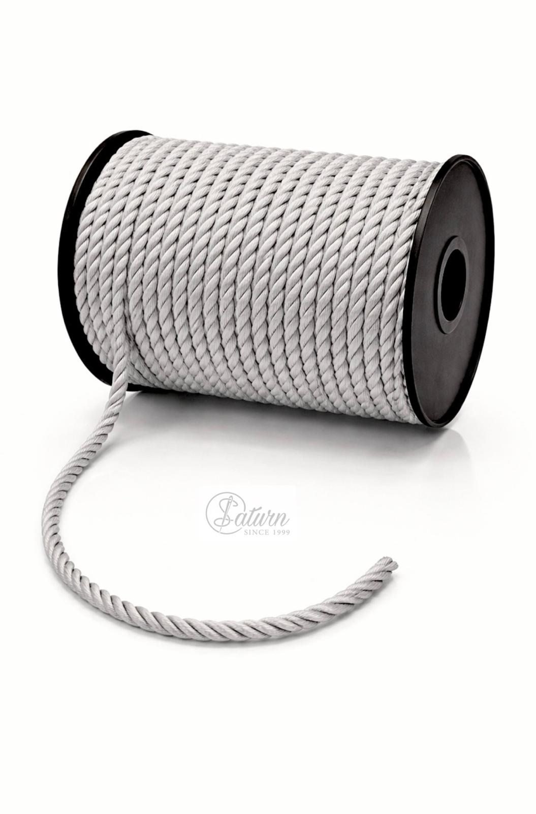 Snur Rasucit din Poliester 6 mm – Rolă 25 m – Accesoriu Decorativ Textil 
