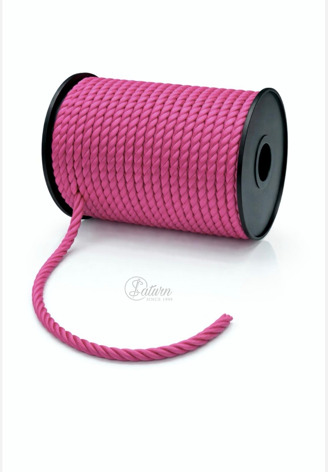 Snur Rasucit din Poliester 6 mm – Rolă 25 m – Accesoriu Decorativ Textil 