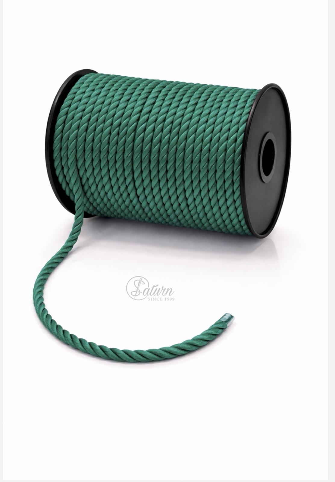 Snur Rasucit din Poliester 6 mm – Rolă 25 m – Accesoriu Decorativ Textil 