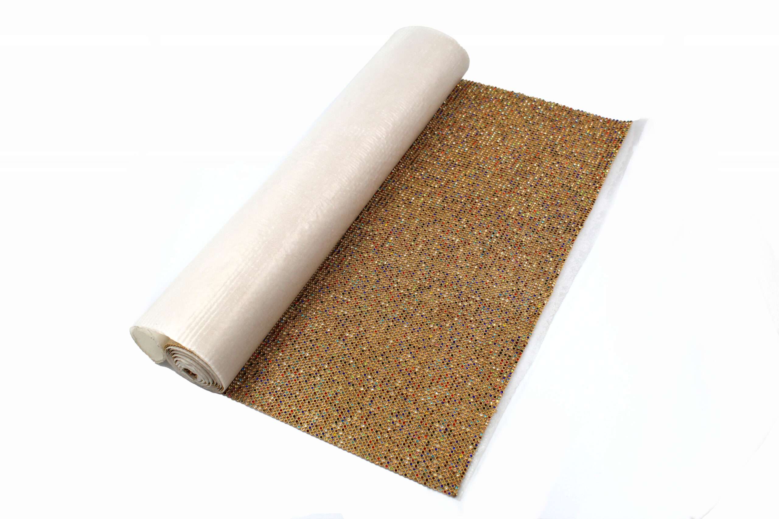 Folie cu Strassuri Termoadezive din Cristale – 45 × 120 cm – Decor Textil