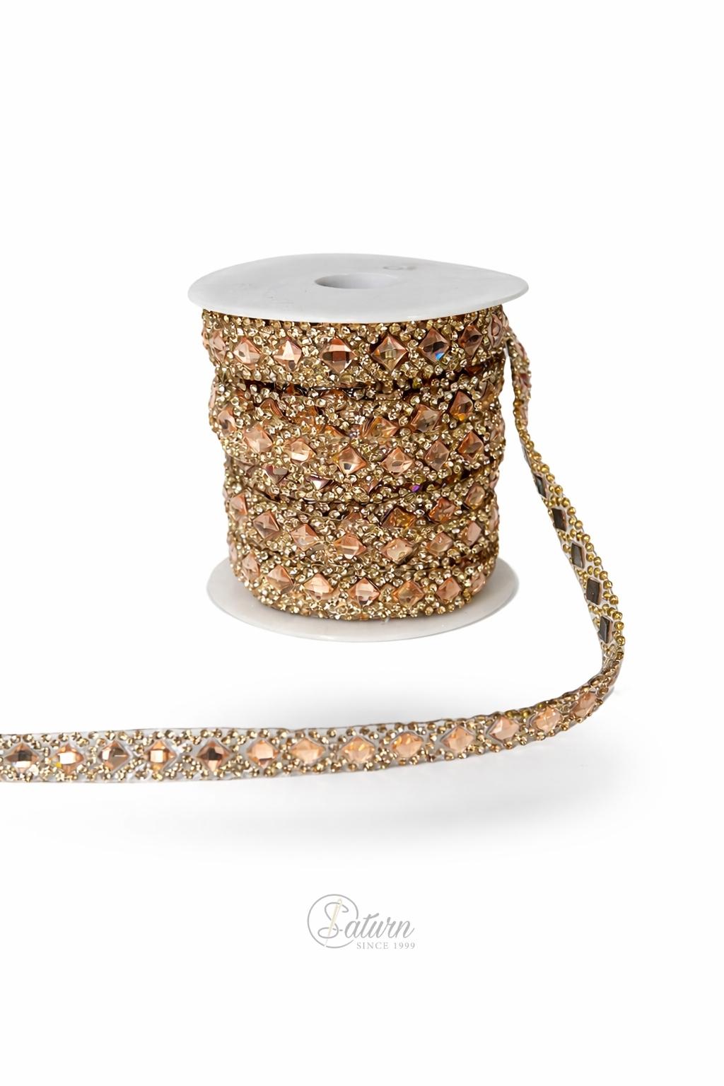 Strasuri maro decorative (la metru) 1 cm – banda eleganta cu cristale pentru aplicatii premium