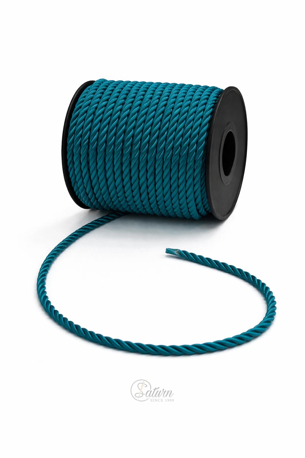 Snur Rasucit din Poliester 4 mm – Rola 25 m – Accesoriu Decorativ Textil 