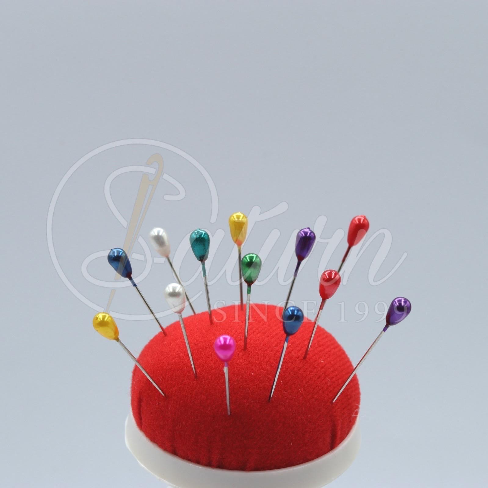 Bolduri colorate 5,5 cm cu cap perla– cutie 200 g