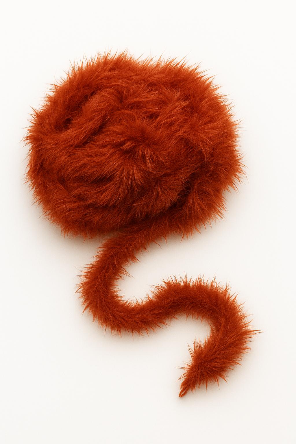 Sal puf coada de pisica-50gr,10metri fluffy,blana naturala,pentru costume si cosplay