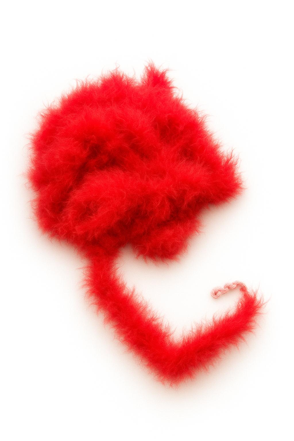 Sal puf coada de pisica-50gr,10metri fluffy,blana naturala,pentru costume si cosplay