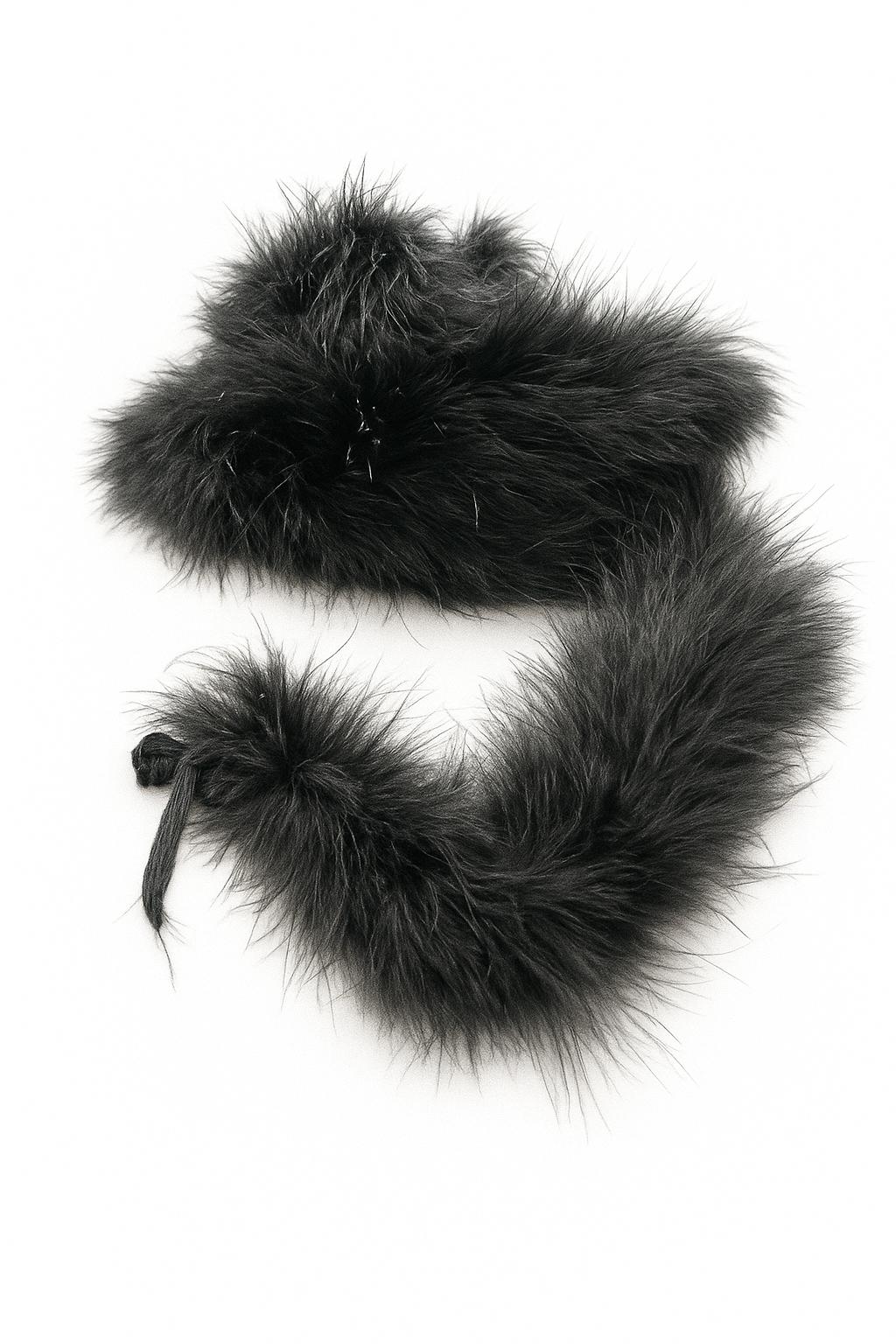 Sal puf bogat coada de pisica-50gr,2metri-fluffy,blana naturala,pentru costume si cosplay