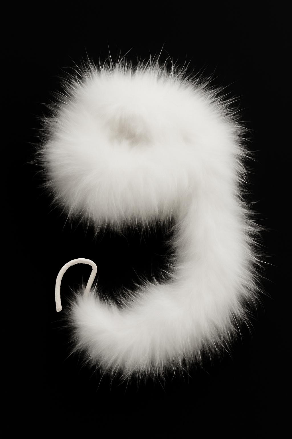 Sal puf bogat coada de pisica-50gr,2metri-fluffy,blana naturala,pentru costume si cosplay