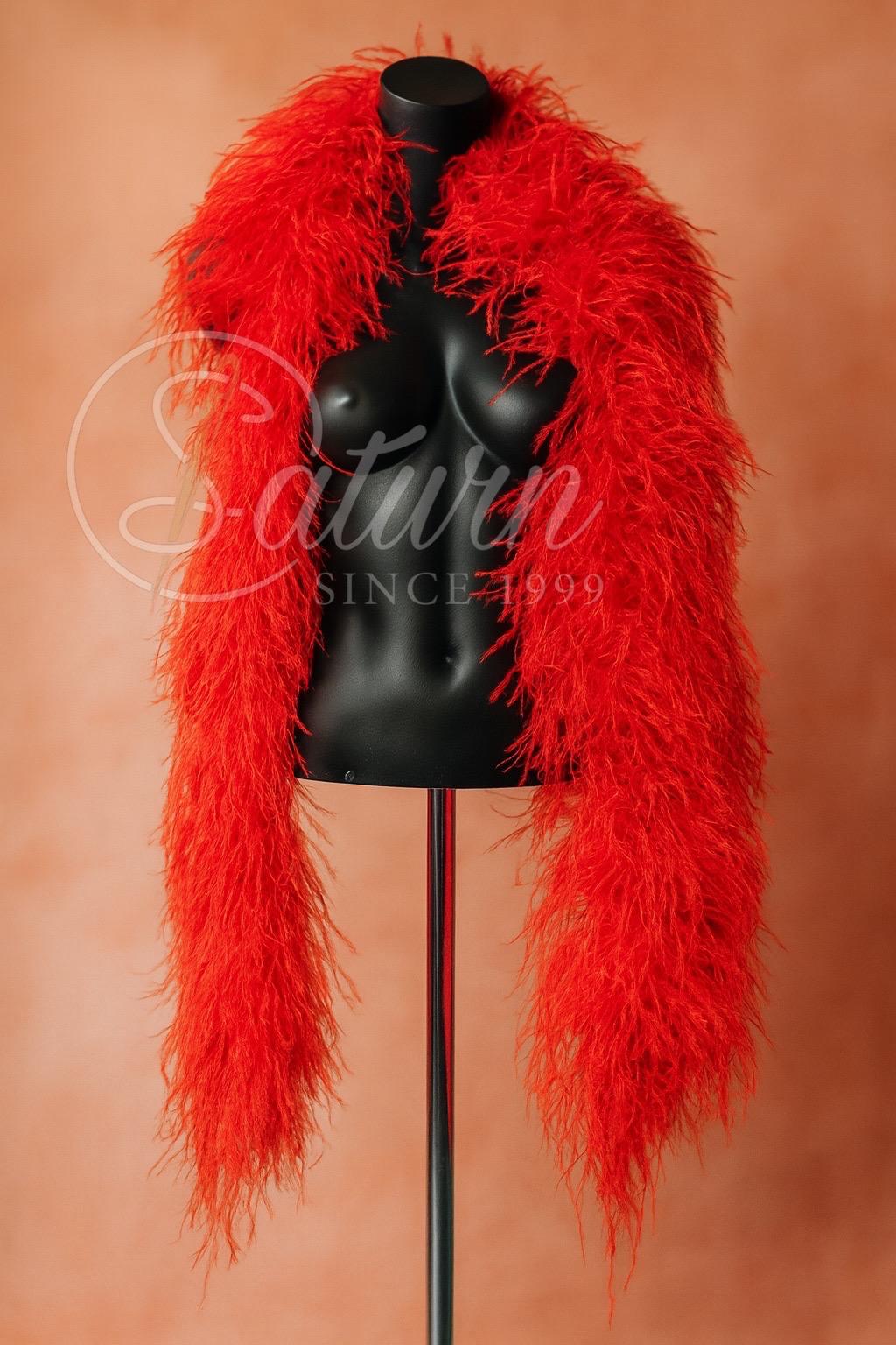 Sal din pene de strut natural – 7 straturi, extra pufos, lungime 2m | Accesoriu glam de lux