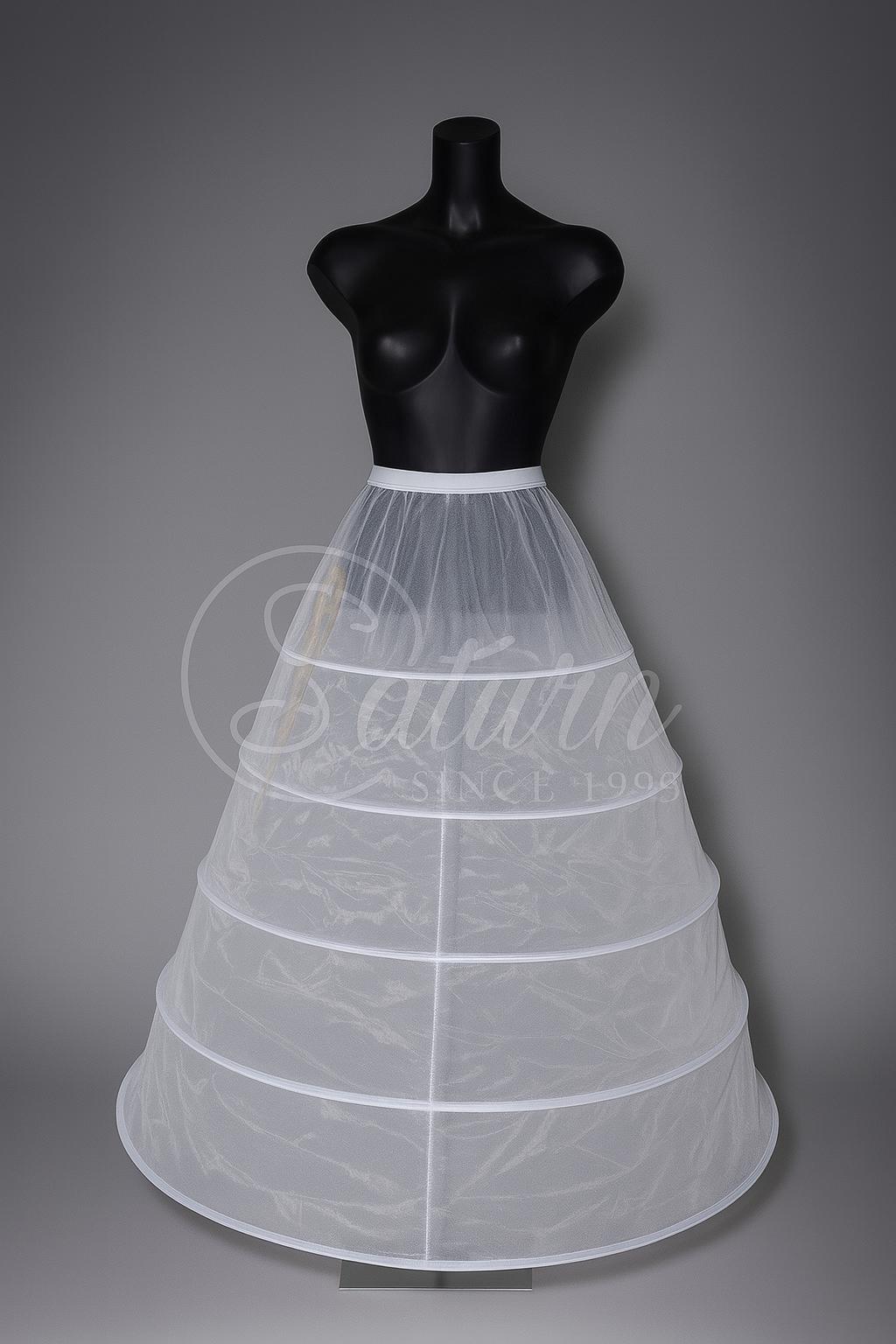 Crinolina rochie 110x290/110x220 cm, 1–9 cercuri – jupon cu cerc pentru rochii de mireasa și gala