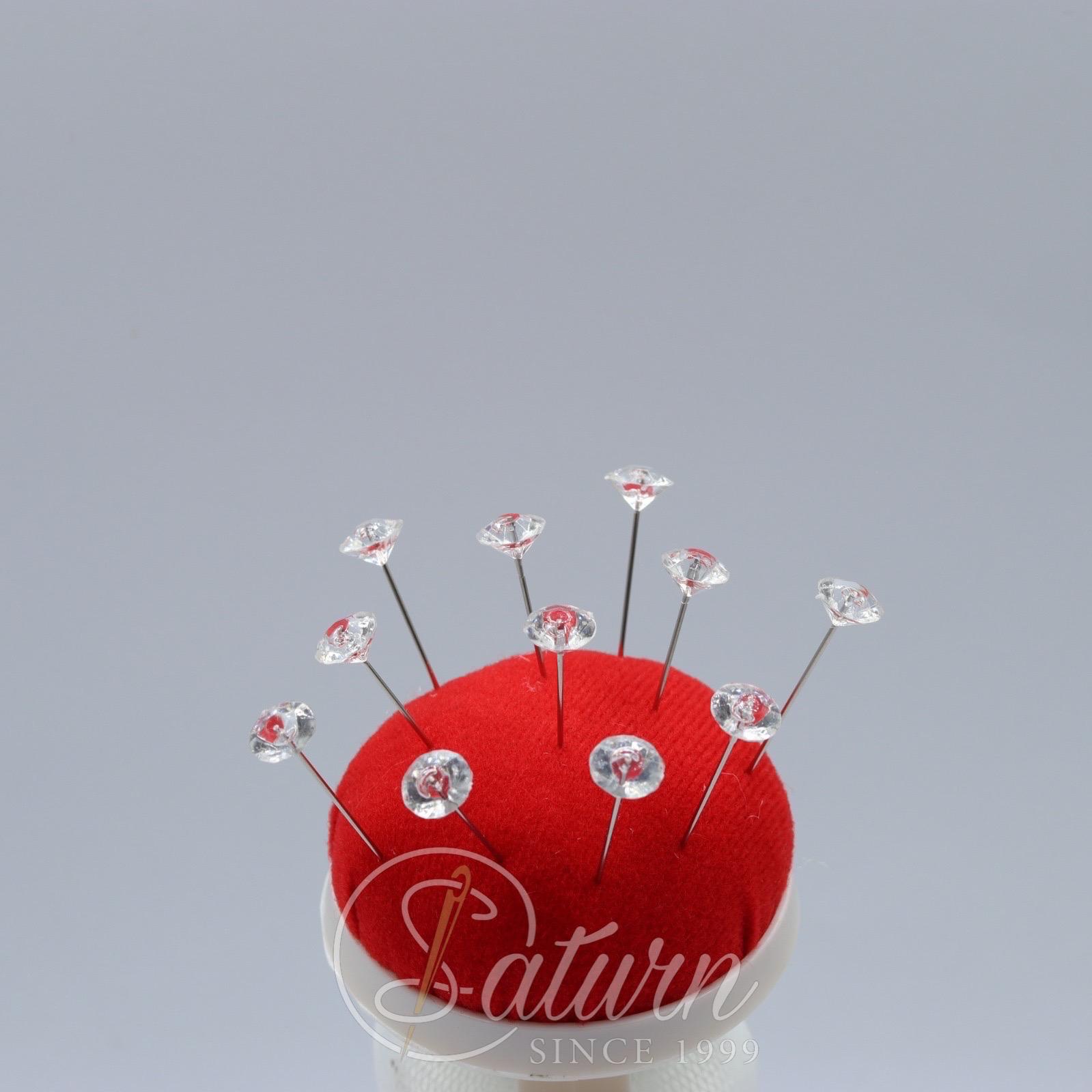 Bolduri cu cap din sticla transparenta, 5.1 cm – Set 150 bucati în cutie