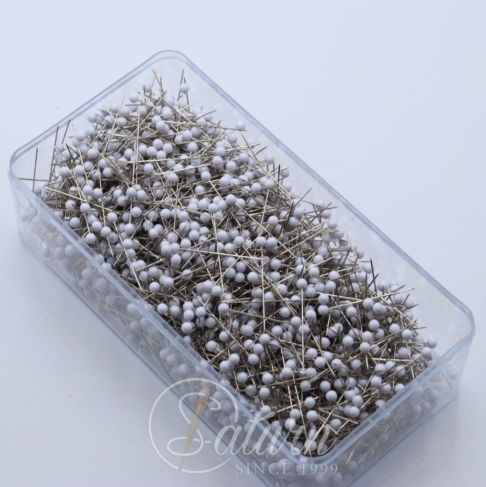 Bolduri cu cap perla alb, 3,5 cm – Set 350 g în cutie transparenta