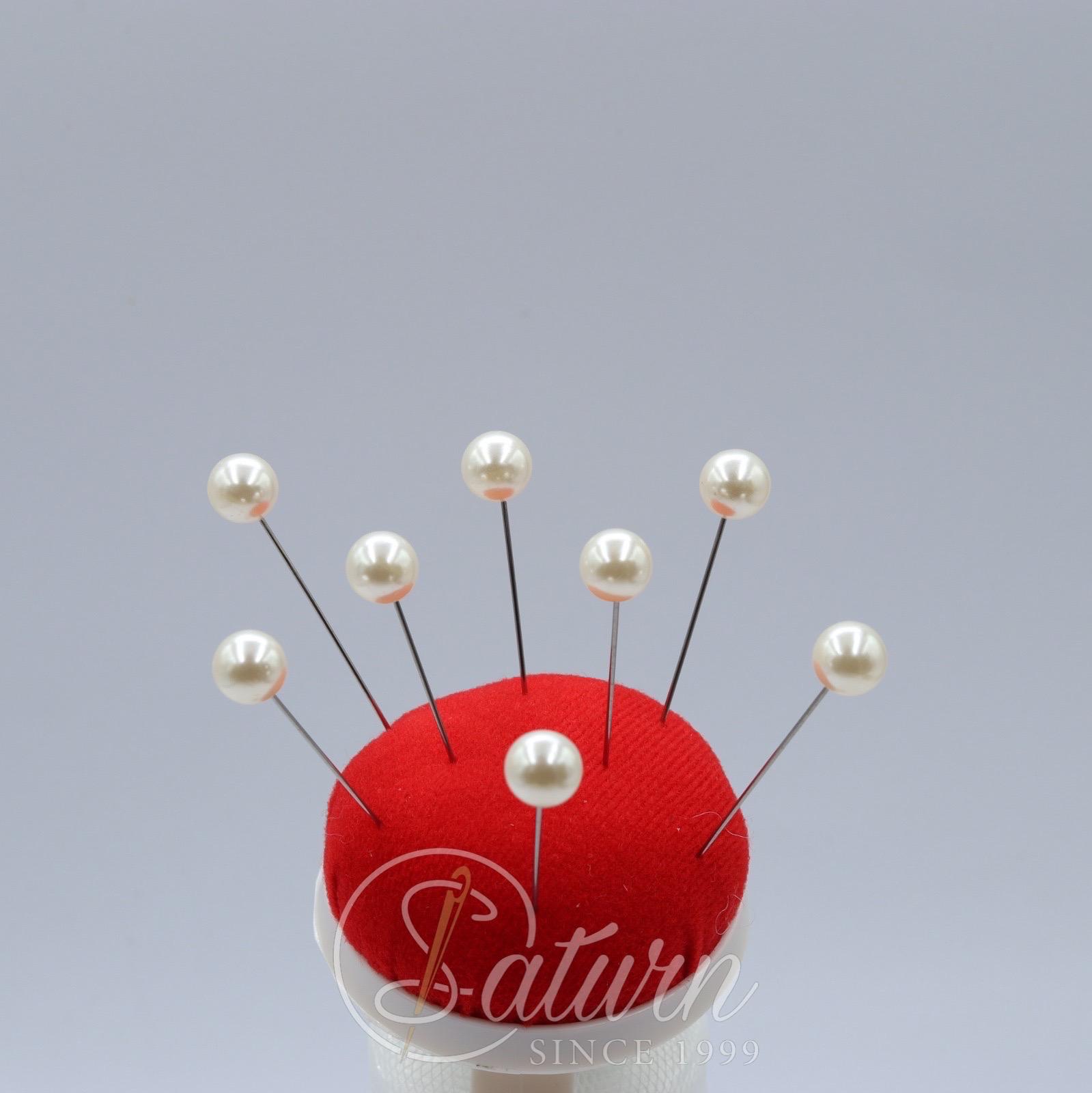 Bolduri cu cap perla alb, 6,5 cm – Set 100 bucati în cutie