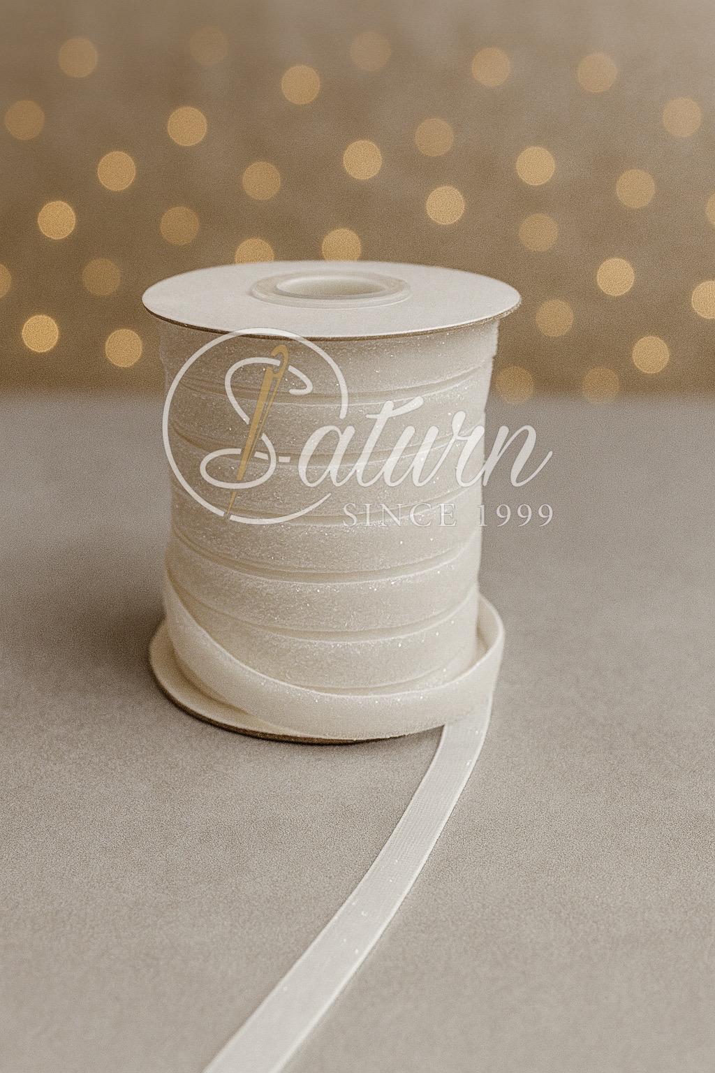 Banda catifea cu sclipici – 20 yards,(18.3Metri), latime 1 cm – Ideala pentru decor, craft și ambalaje cadouri