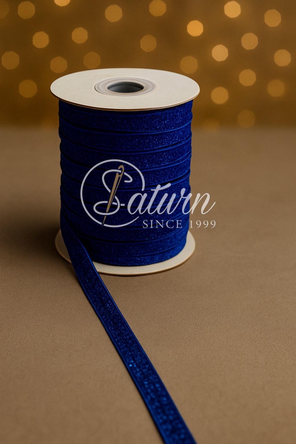 Banda catifea cu sclipici – 20 yards,(18.3Metri), latime 1 cm – Ideala pentru decor, craft și ambalaje cadouri