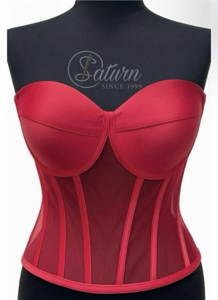 Corset Modelator Cu Cupe, Material Satin M1