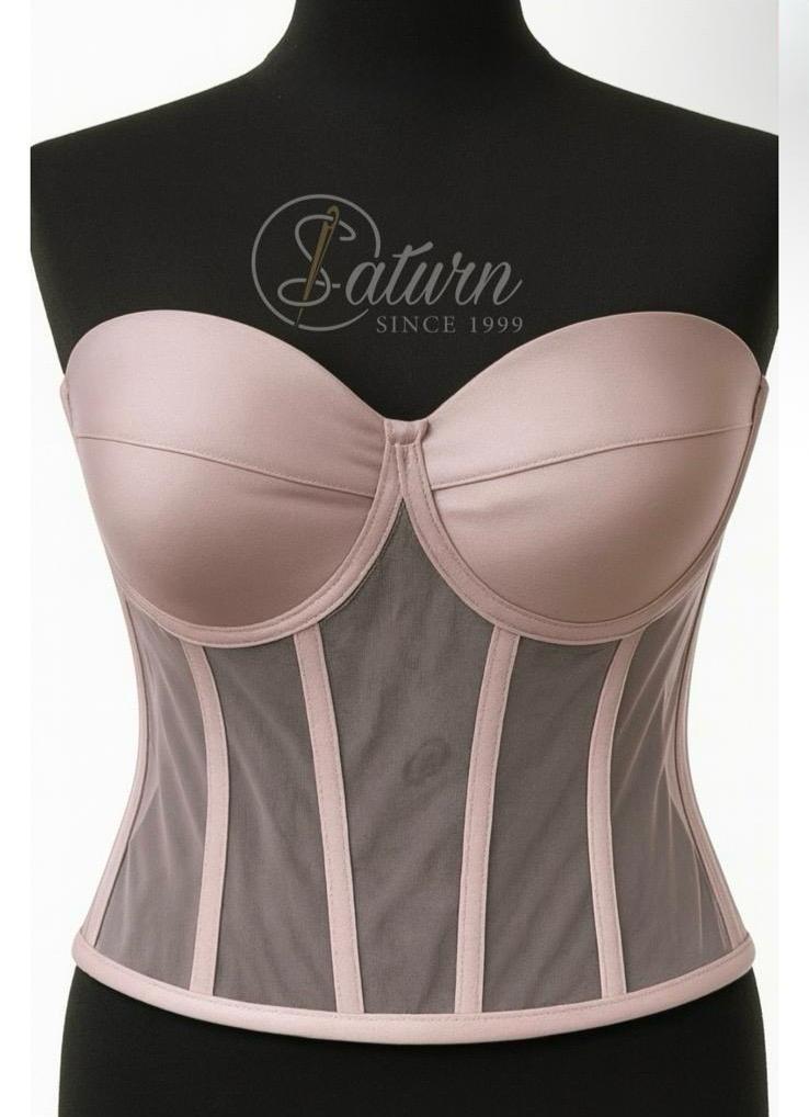 Corset Modelator Cu Cupe, Material Satin M1