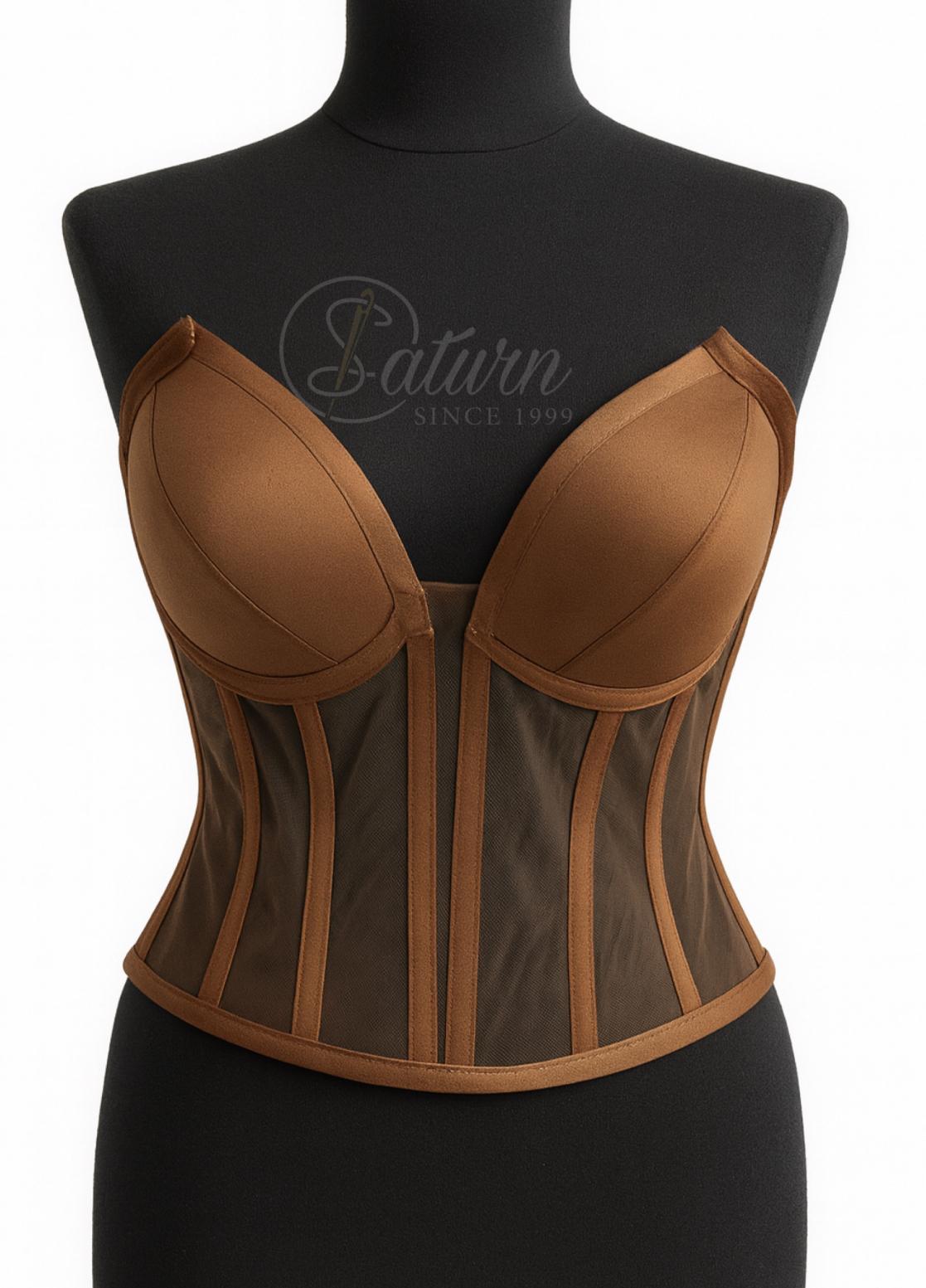 Corset Modelator Cu Cupe, Material Satin M10