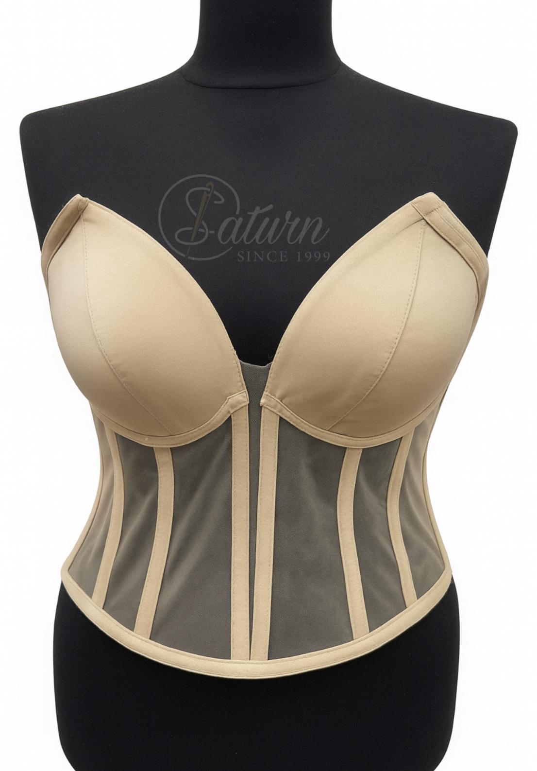 Corset Modelator Cu Cupe, Material Satin M10