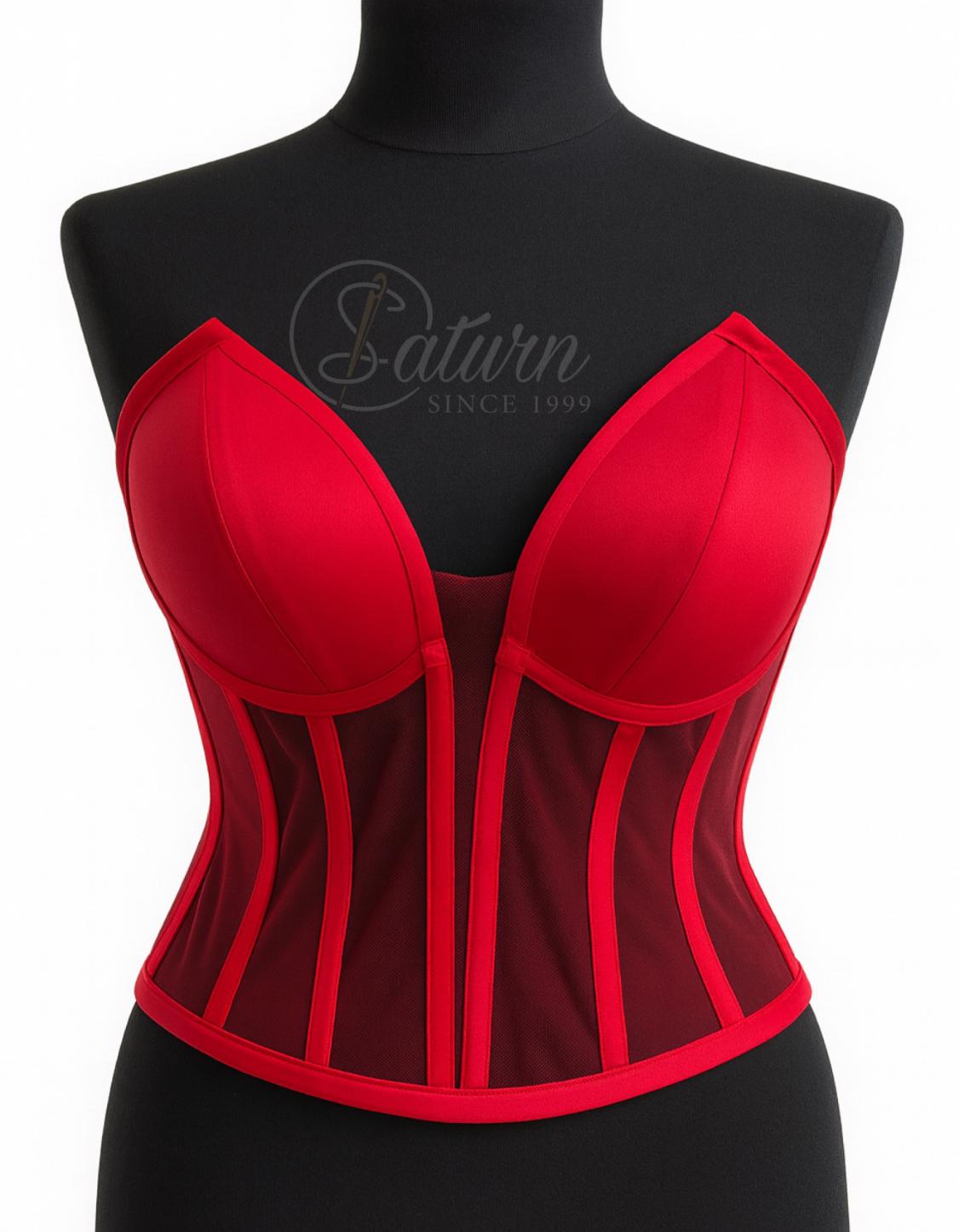 Corset Modelator Cu Cupe, Material Satin M10