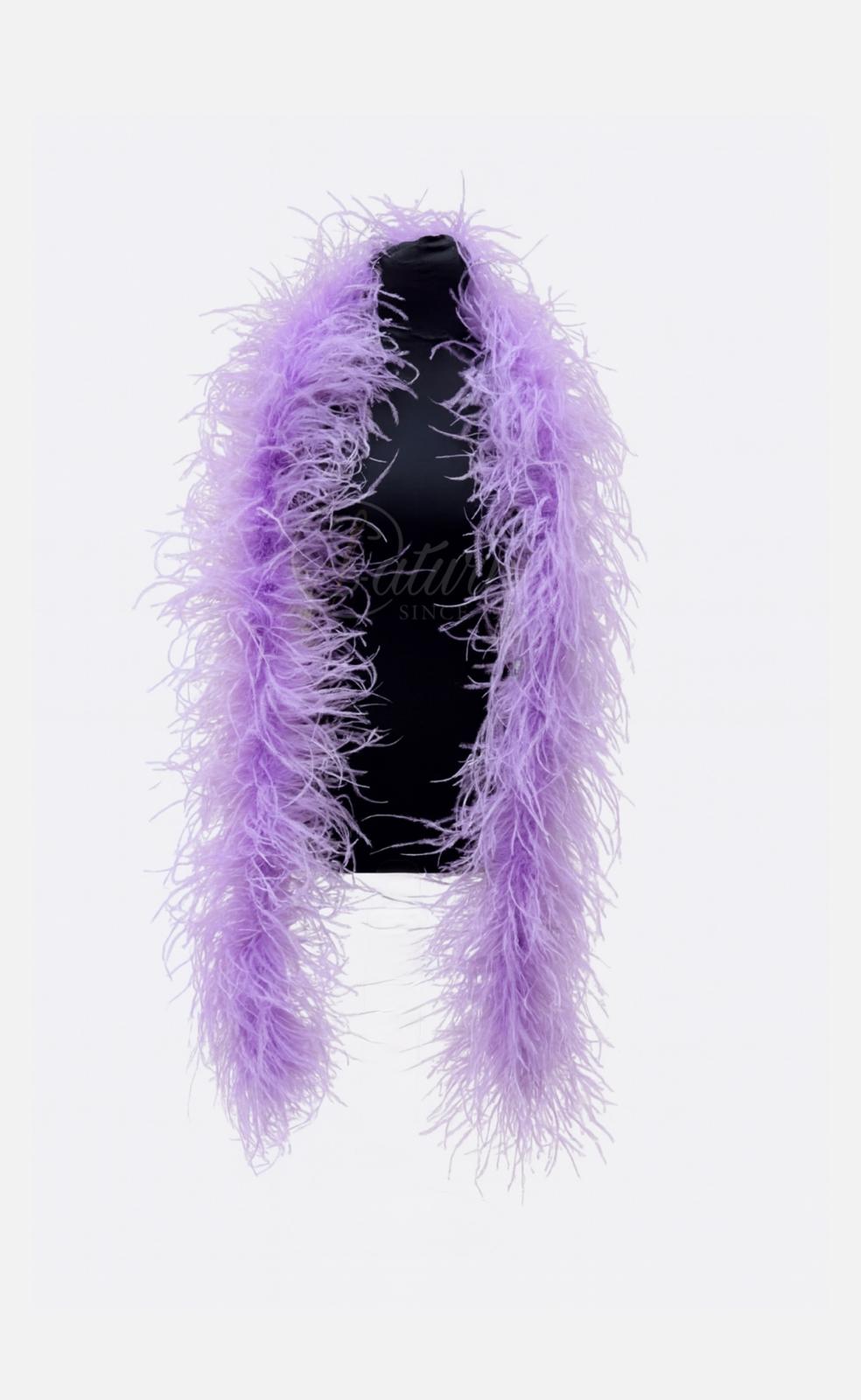 Sal din pene de strut natural – 4 straturi, extra pufos, lungime 2m | Accesoriu Glam de Lux