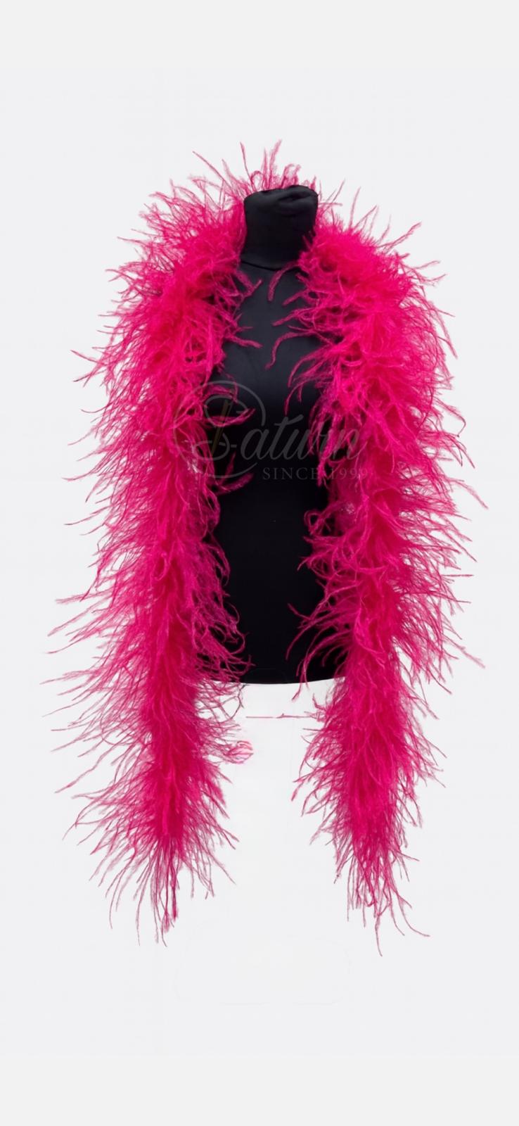 Sal din pene de strut natural – 4 straturi, extra pufos, lungime 2m | Accesoriu Glam de Lux