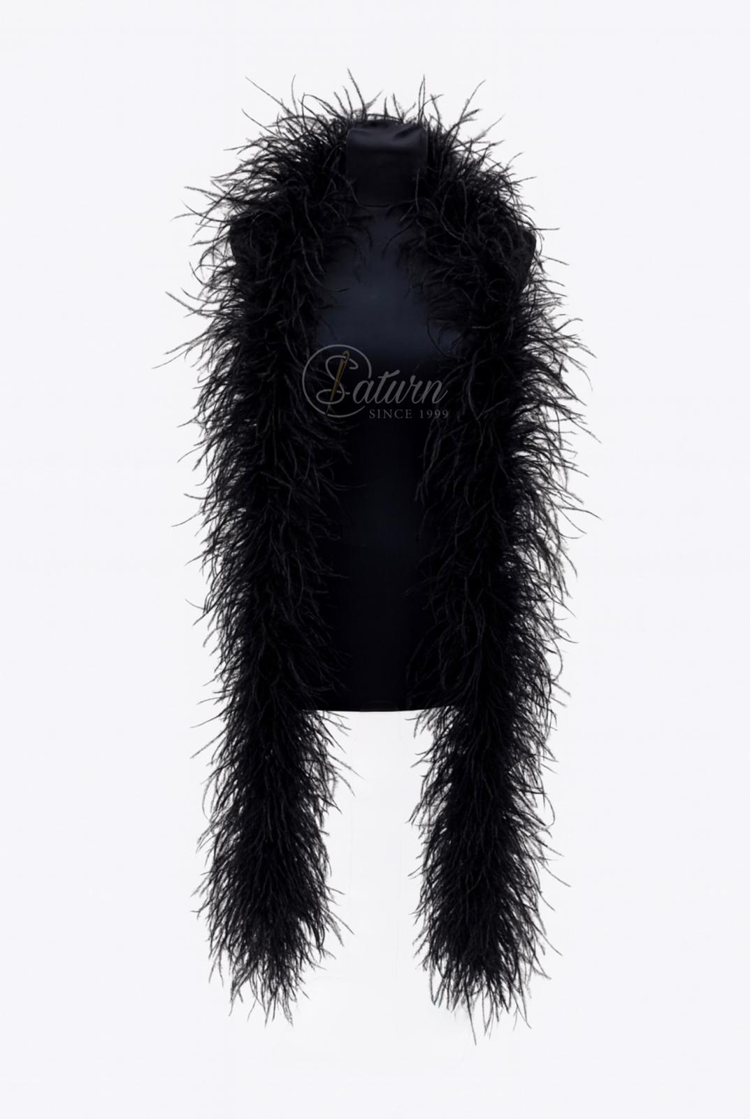Sal din pene de strut natural – 4 straturi, extra pufos, lungime 2m | Accesoriu Glam de Lux