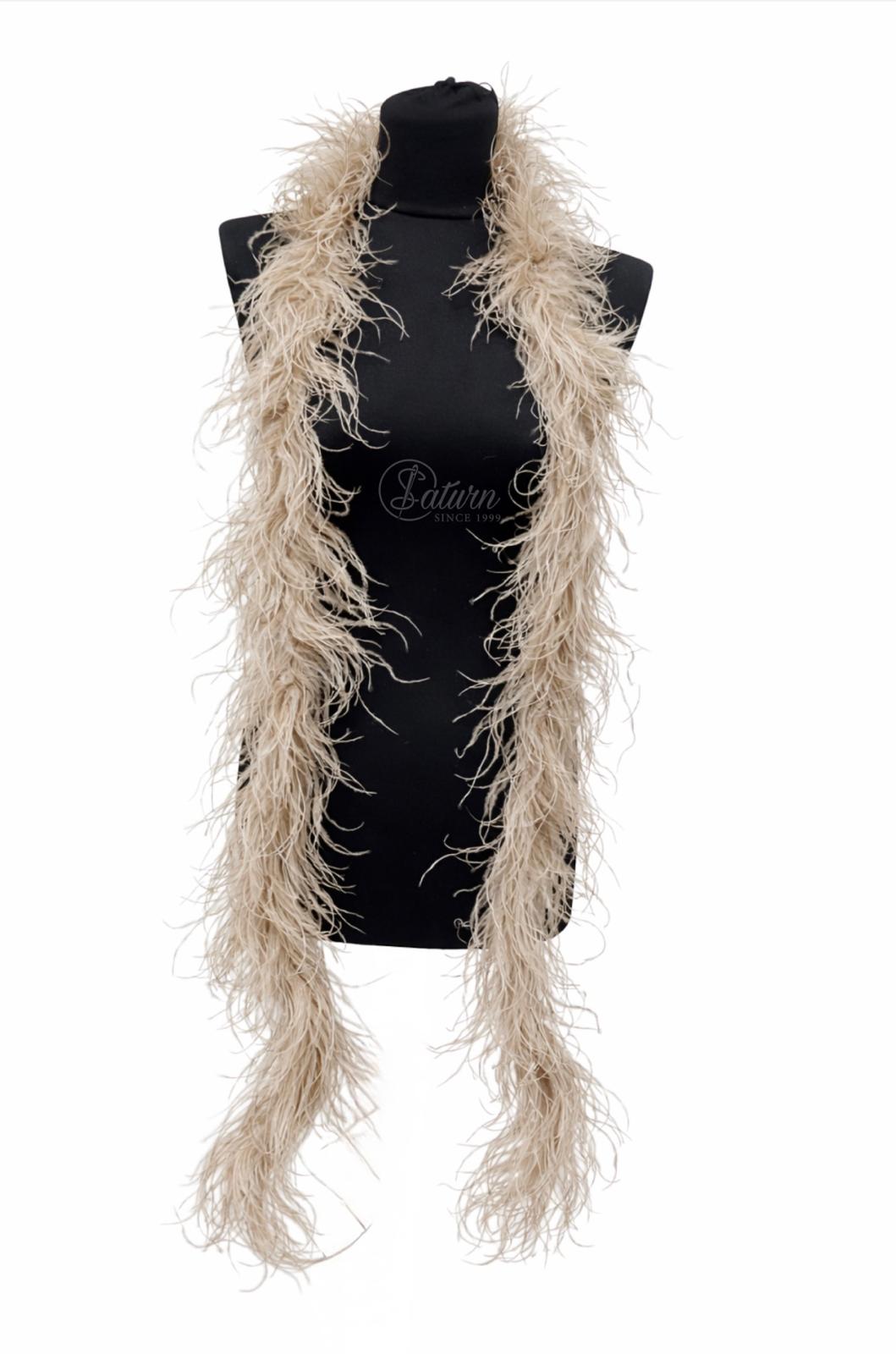 Sal din pene de strut natural – 2 straturi, extra pufos, lungime 2m | Accesoriu Glam de Lux
