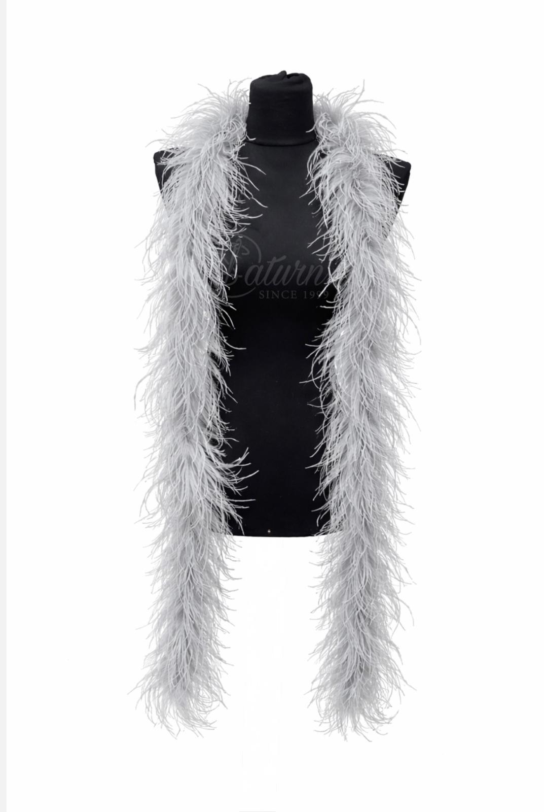 Sal din pene de strut natural – 2 straturi, extra pufos, lungime 2m | Accesoriu Glam de Lux