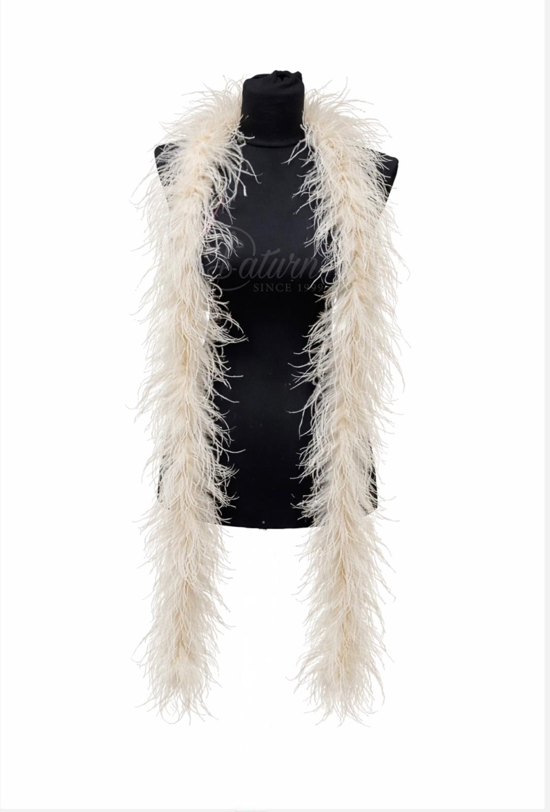 Sal din pene de strut natural – 2 straturi, extra pufos, lungime 2m | Accesoriu Glam de Lux