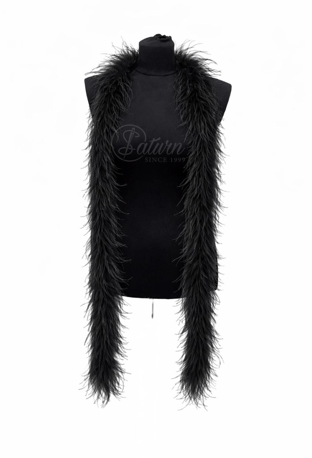 Sal din pene de strut natural – 2 straturi, extra pufos, lungime 2m | Accesoriu Glam de Lux