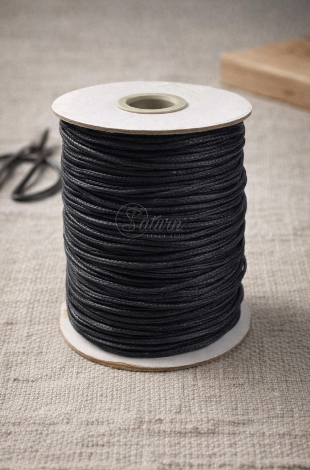Snur cerat negru  1.5mm – rola 100m | Rezistent pentru bijuterii, macrame și ambalaje