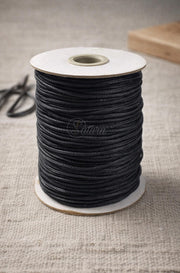 Snur cerat negru 2 mm – rola 100 m | Rezistent pentru bijuterii, macrame și ambalaje