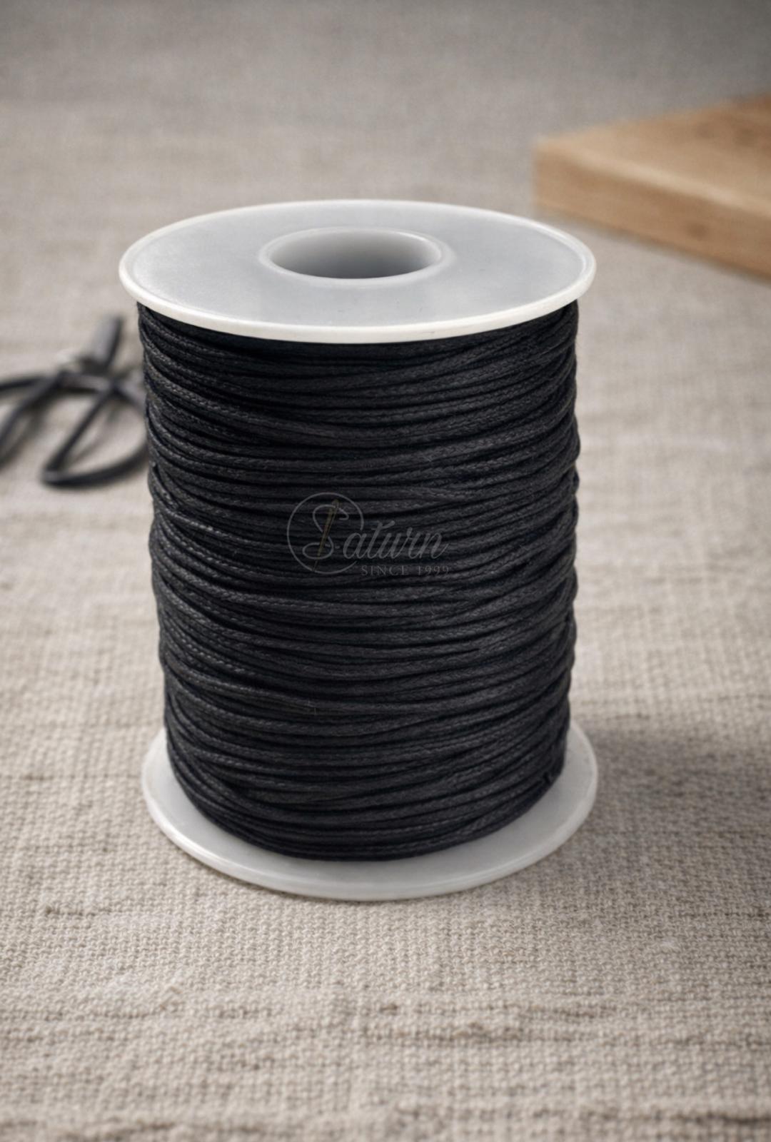Snur cerat negru 1mm – rola 100m | Rezistent pentru bijuterii, macrame și ambalaje