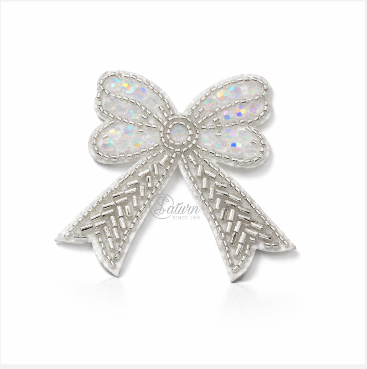 Aplicatie decorativa de cusut tip funda din pietre multicolor AB – 7,5 × 6 cm