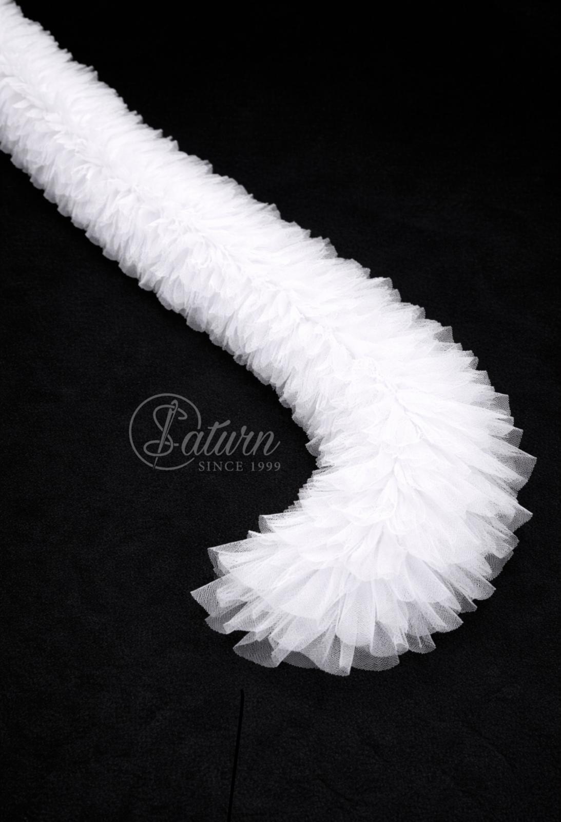 Banda Decorativa,volanase din Tulle Plisata 11 cm -la metru