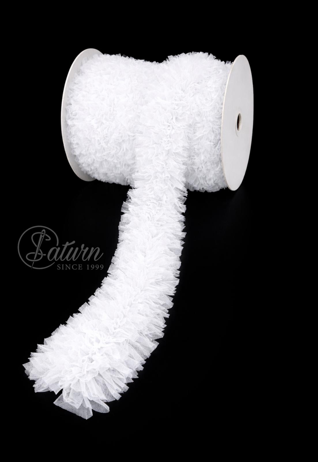 Banda Decorativa,volanase din Tulle Plisata 11 cm -la metru