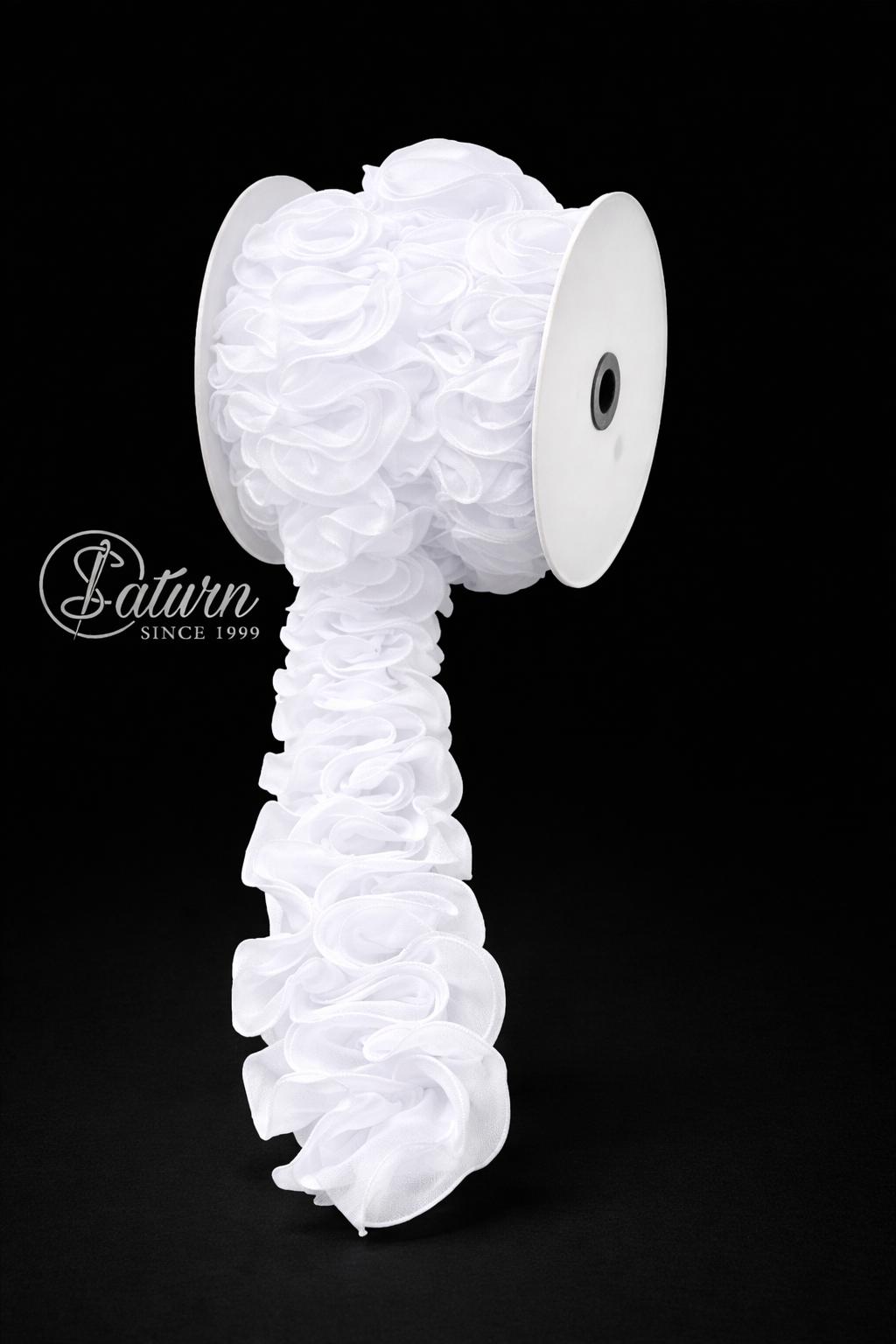 Banda din voal cu volane, decorativa – la metru\8cm