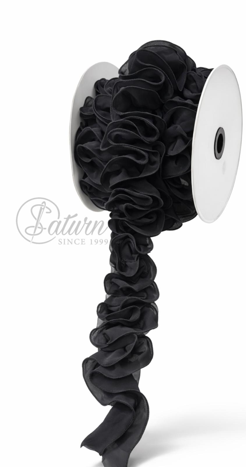 Banda din voal cu volane, decorativa – la metru\8cm