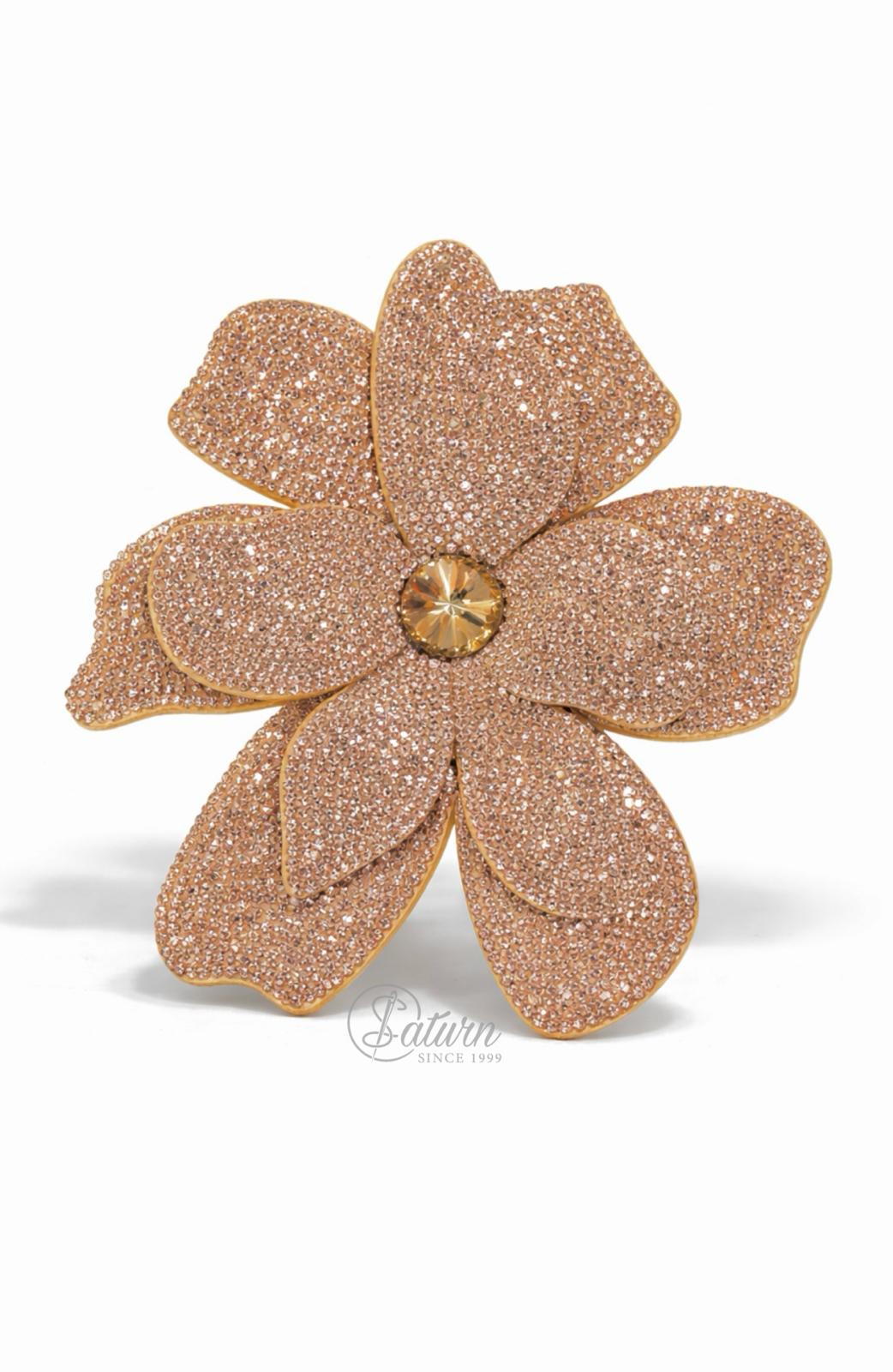 Floare Decorativa Aplicabila cu Strasuri\Cristale – 13 cm