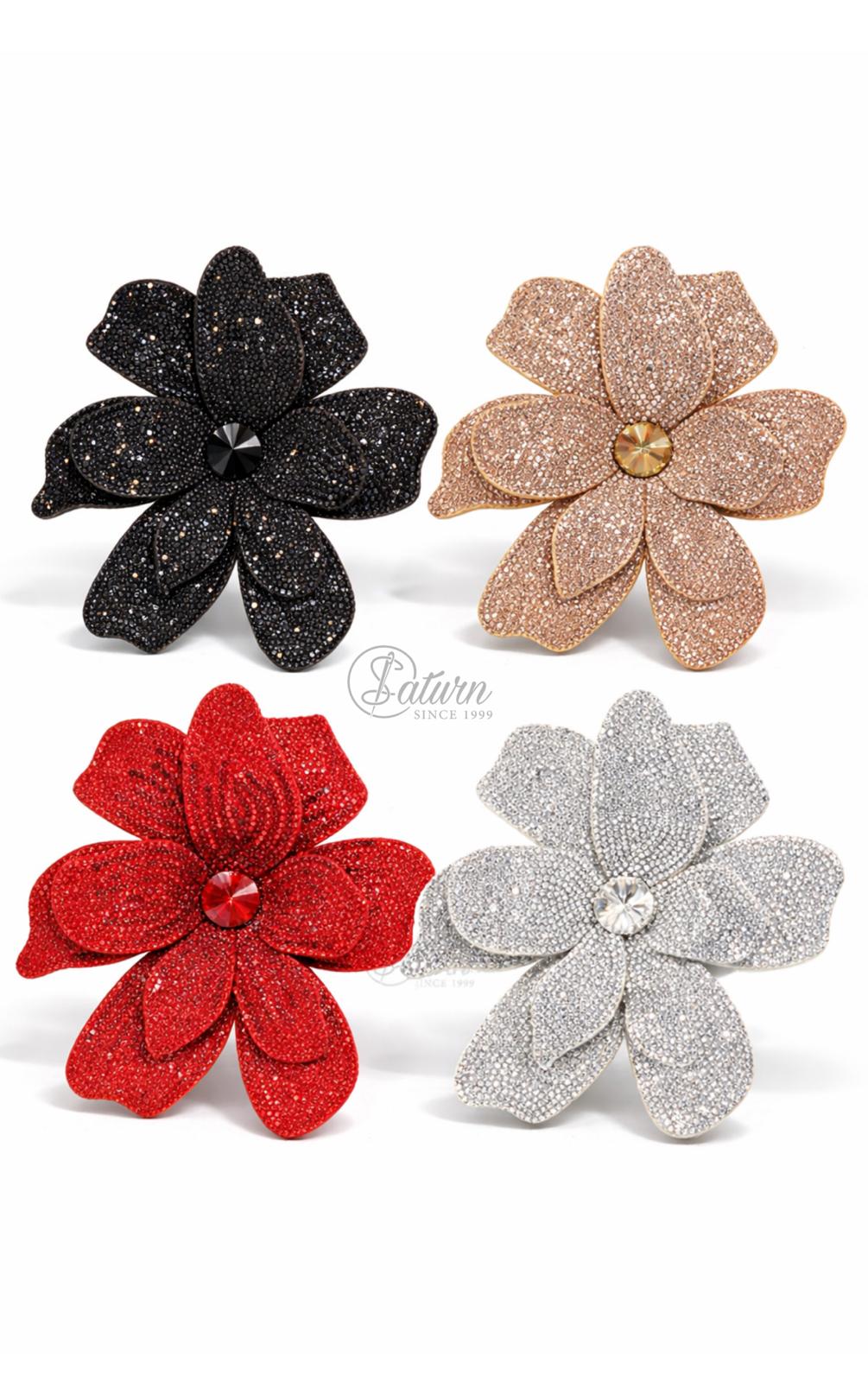 Floare Decorativa Aplicabila cu Strasuri\Cristale – 13 cm