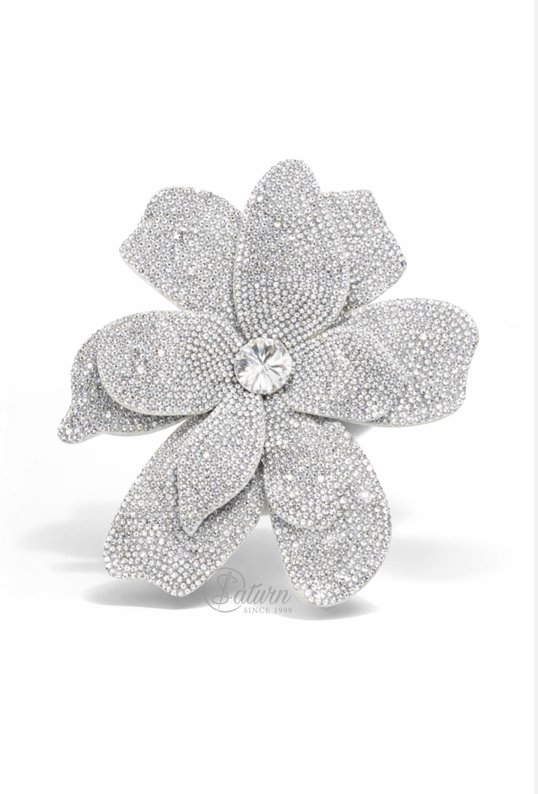 Floare Decorativa Aplicabila cu Strasuri\Cristale – 13 cm