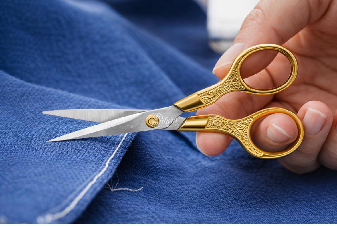 Foarfeca Premium cu Manere Aurii – Precizie, Eleganta și Confort