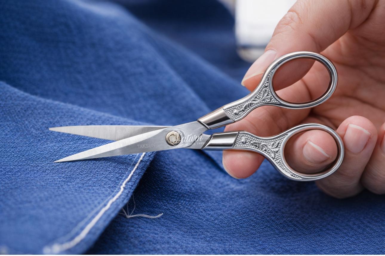 Foarfeca Premium cu Manere Argintii – Precizie, Eleganta și Confort