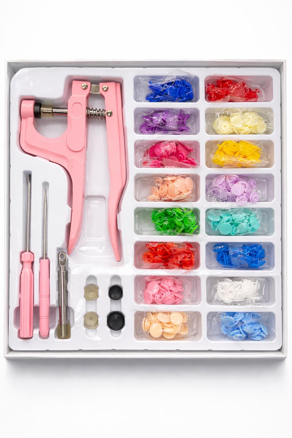 Set cleste capse textile cu capse colorate, accesorii croitorie, haine copii, DIY